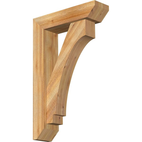 Ekena Millwork Imperial Slat Rough Sawn Bracket w/ Offset Brace, Western Red Cedar, 6"W x 22"D x 34"H BKT0604X22X34IMP06RWR - main